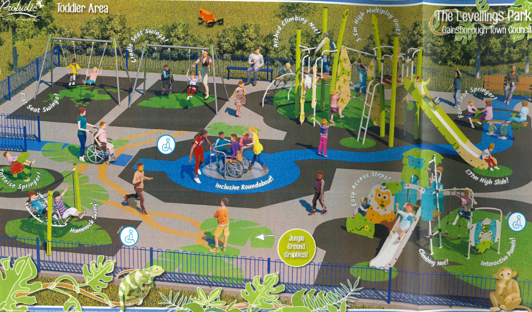 Proludic - Toddler Area Plan showing children playing on the new equipment.