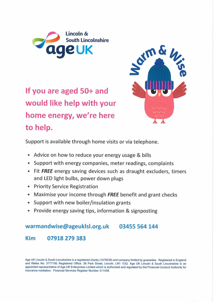 Age UK Warm & Wise Informative Poster