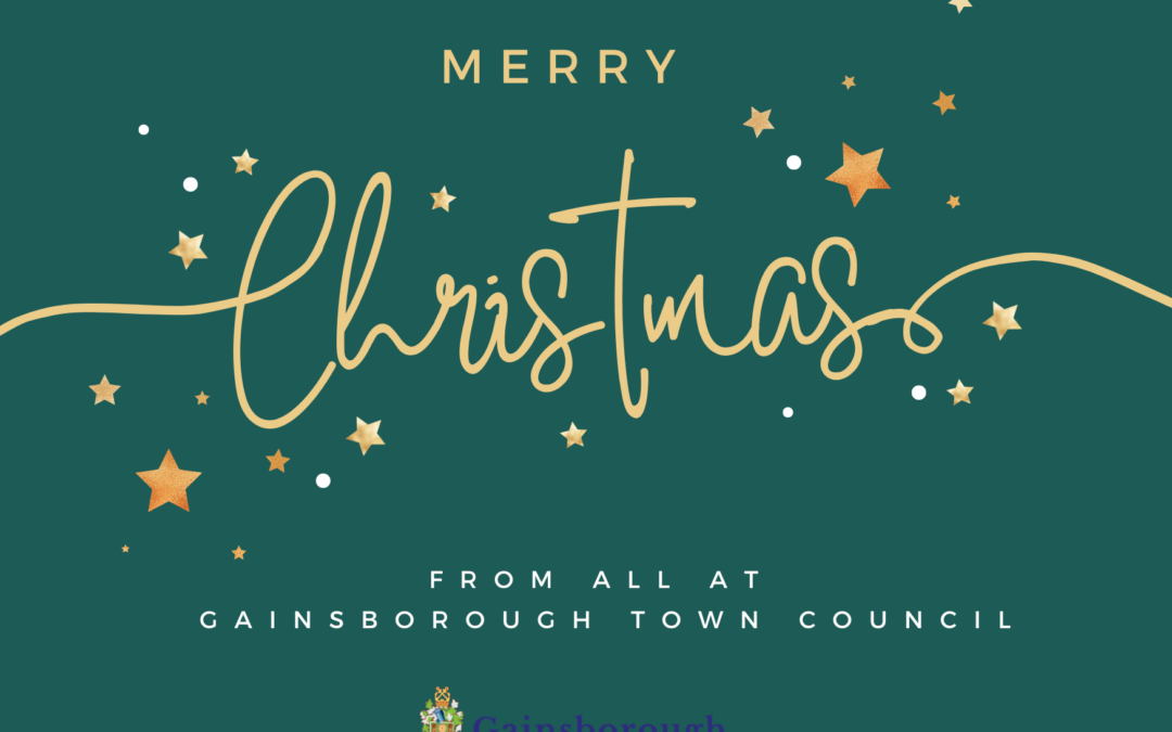 Christmas Card reading 'Merry Christmas from all at Gainsborough Town Council'