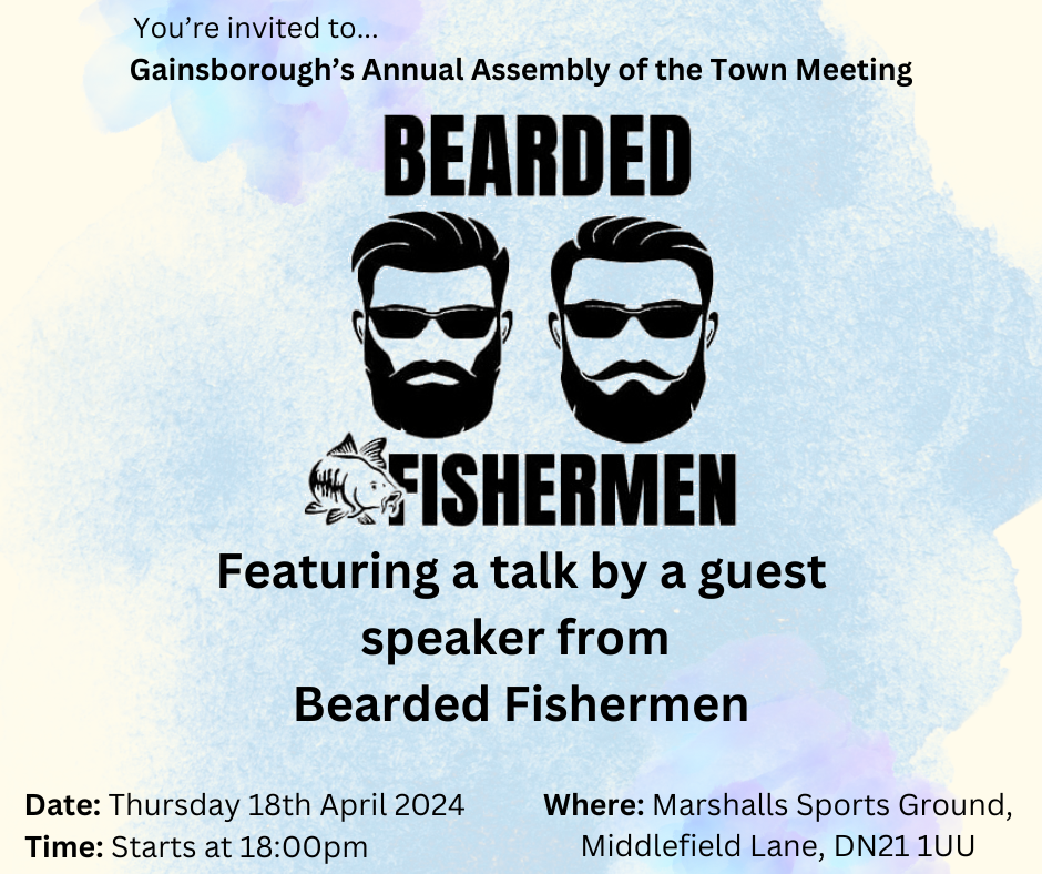 Bearded Fishermen logo on a blue background, text reading 'Featuring a talk by a guest speaker from Bearded Fishermen'