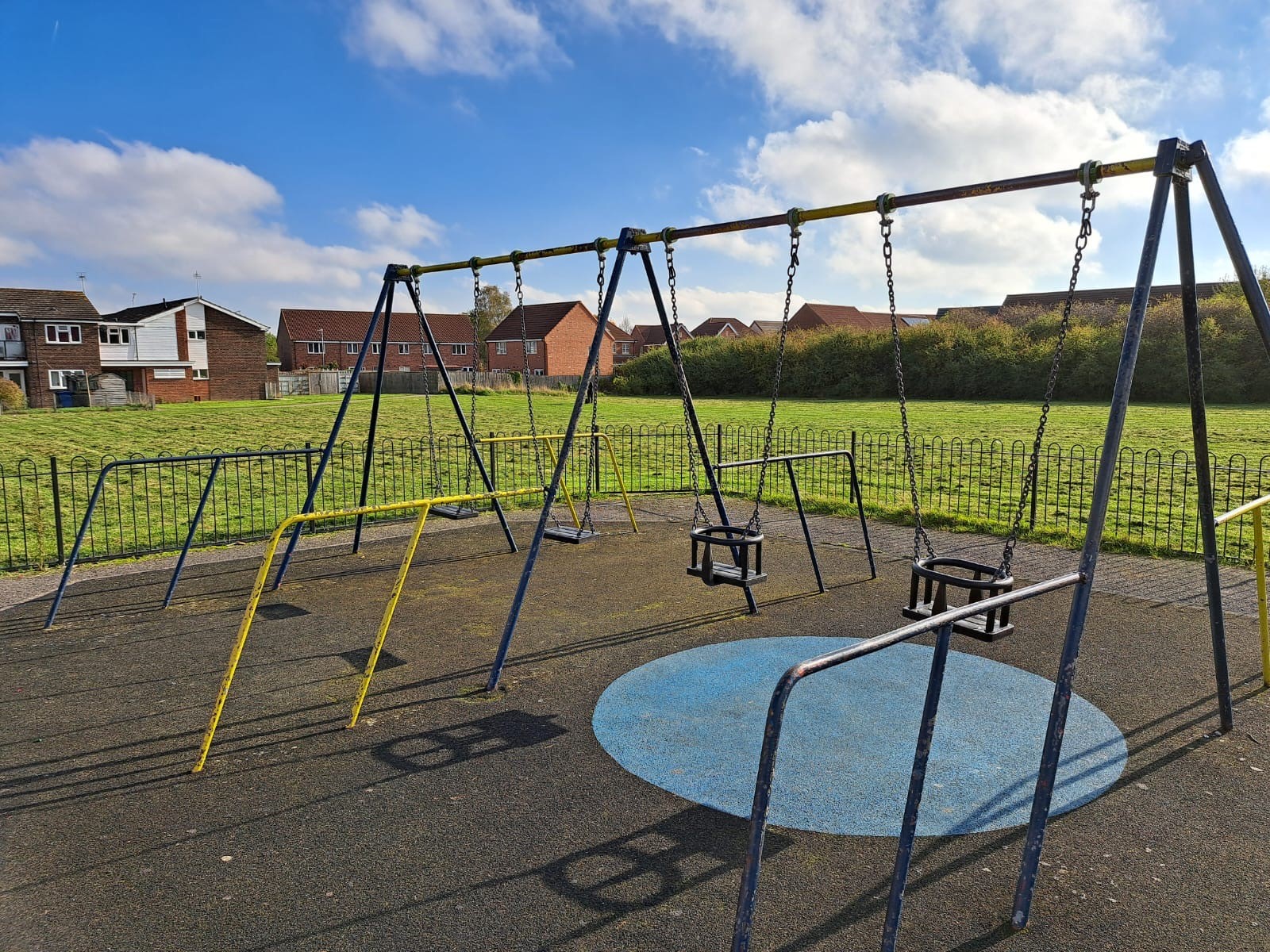Photo of 4 new swings at the St George's play area