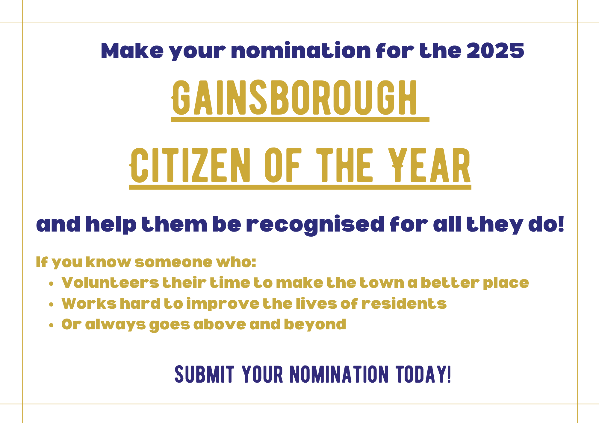 2025 Gainsborough Citizen of the Year