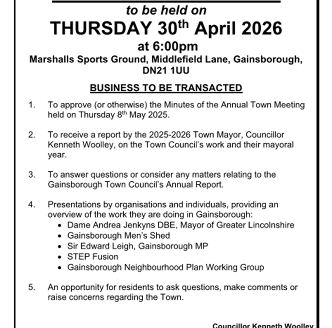 Gainsborough’s 2026 Annual Assembly of the Town Meeting